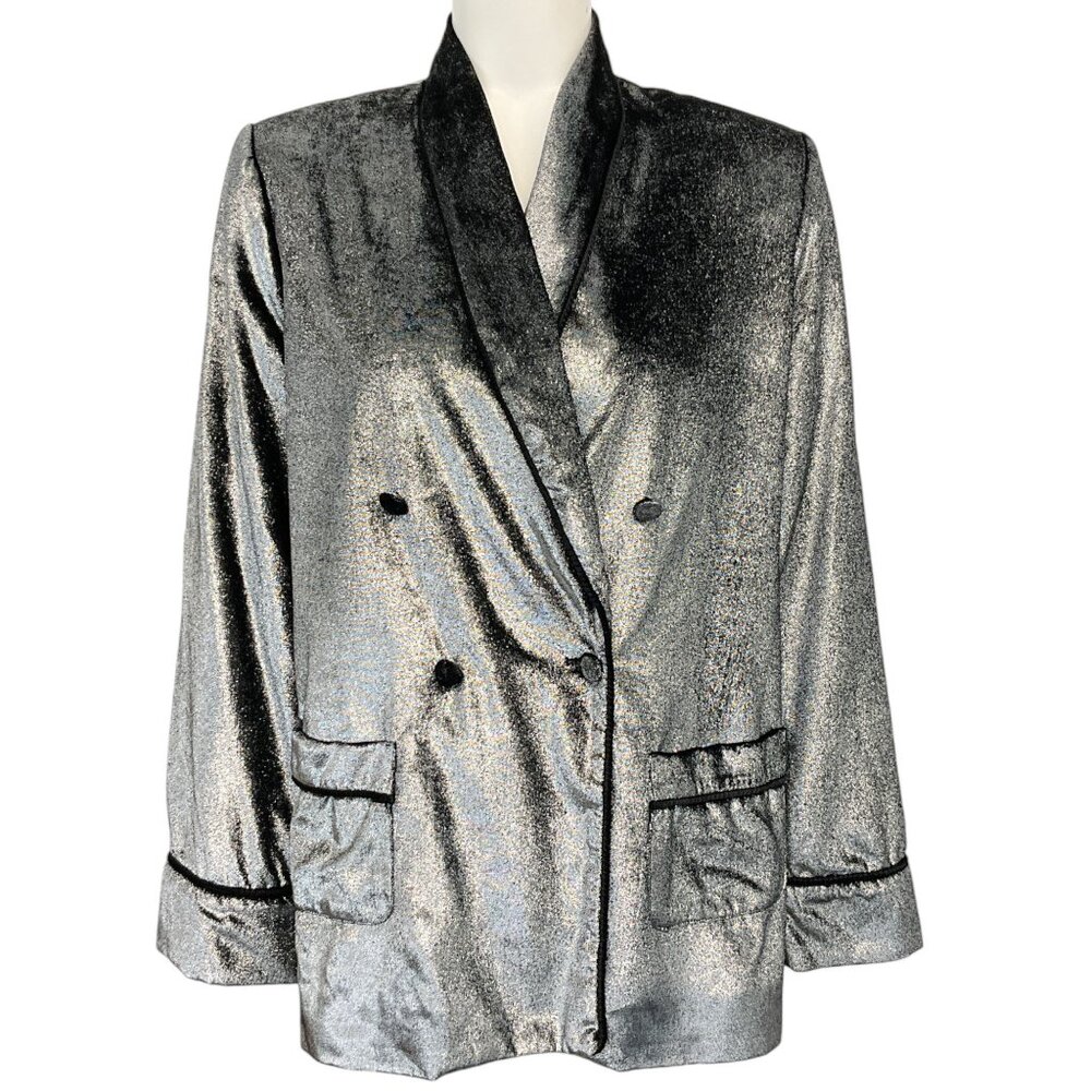 F.R.S For Restless Sleepers Silver Velvet Blazer